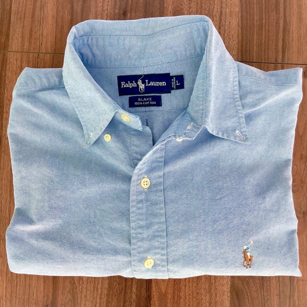 Polo Ralph Lauren Long Sleeved Blake Oxford Shirt Blue